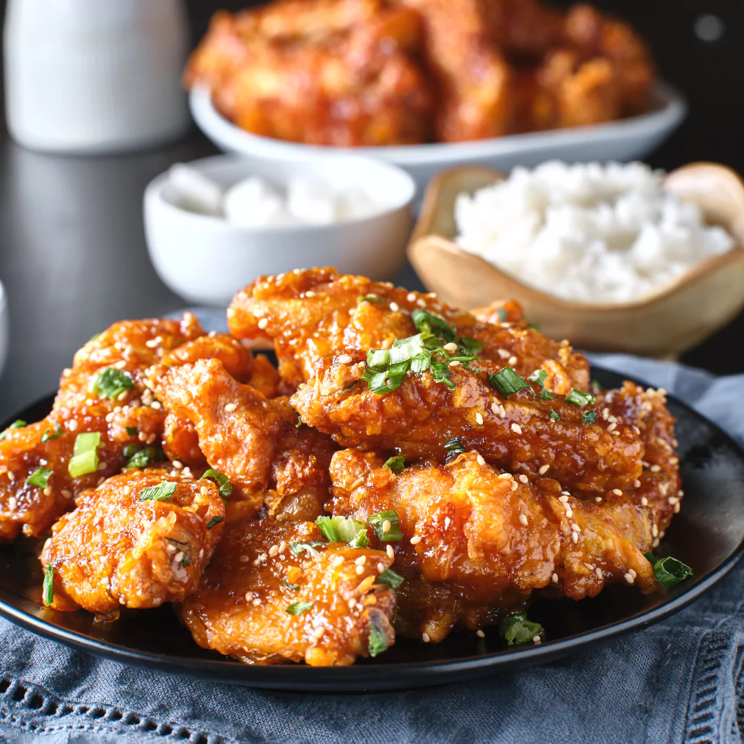 Gochujang Korean Chicken with Kimchi and Pickled Radish Recipe - Wasian ...