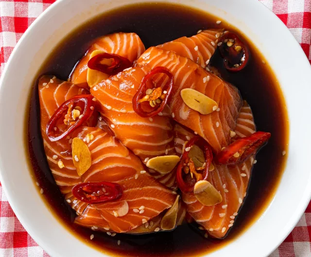 Salmon Raw Pickled in Shoyu Sauce