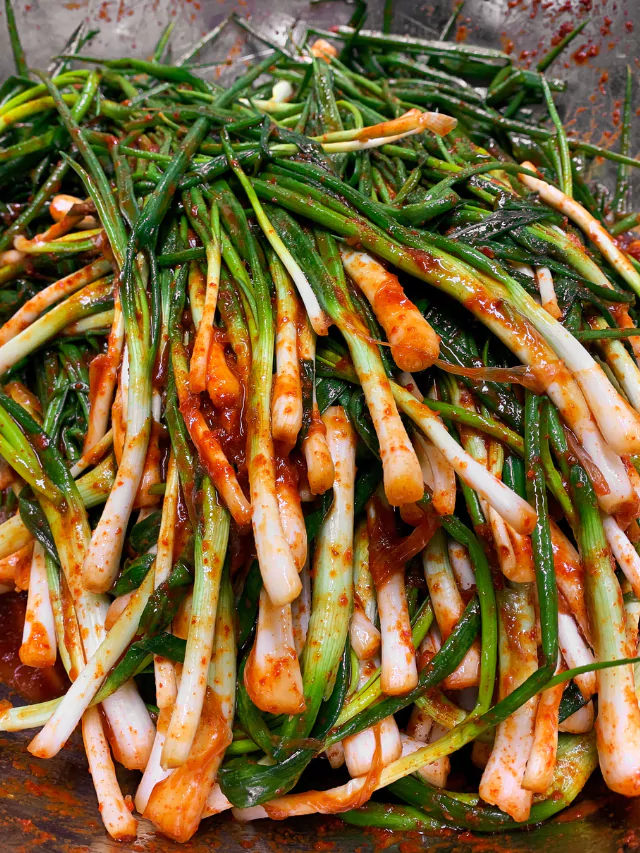 Green Onion Kimchi (Pa kimchi) Wasian Cookery