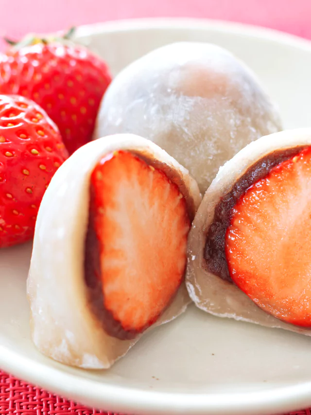 Easy Strawberry Mochi With Red Bean Recipe