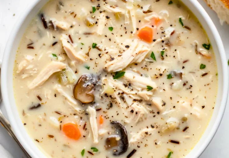 Creamy Mushroom Chicken and Wild Rice Soup