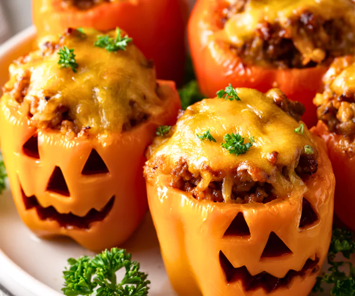 Jack O’Lantern Stuffed Peppers Recipe