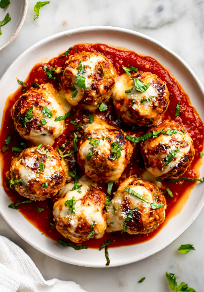 Cheesy Chicken Parmesan Meatballs