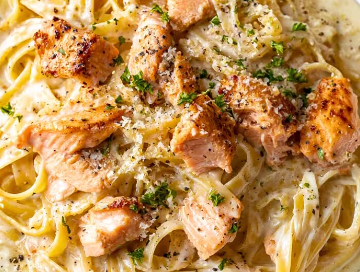Salmon Alfredo Pasta Recipe